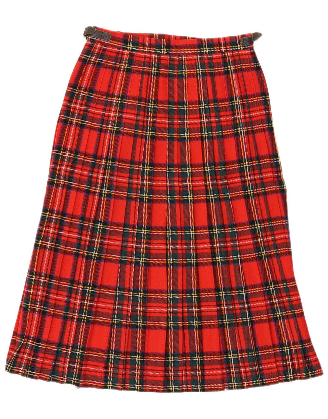 VINTAGE Kvinder slå-om nederdel W26 Lille rød ternet