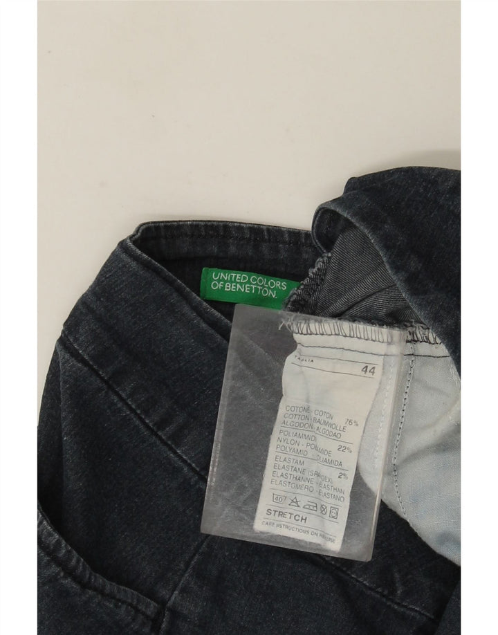 Benetton Dame Denim Nederdel IT 44 Medium W28 Marineblå Bomuld