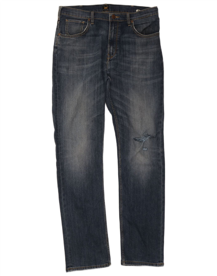 Lee Mens Brooklyn Straight Jeans W36 L34 Blå Bomuld