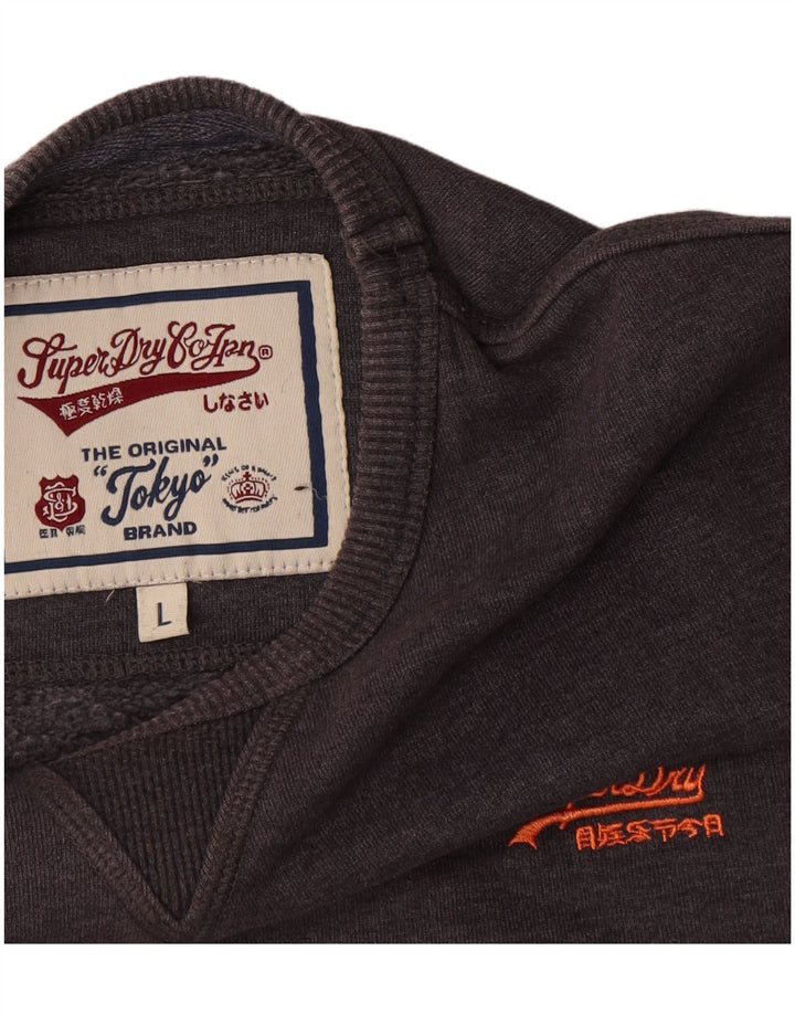 Superdry Sweatshirt til mænd, stor grå bomuld