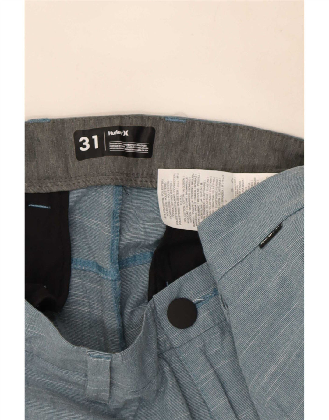 Hurley Herre Chino Shorts W31 Medium Blue Flecked Polyester
