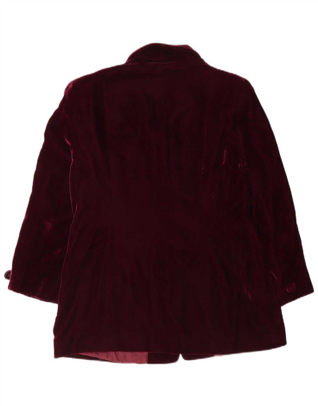 Luisa Spagnoli Dame Velvet 4 Button Blazer Jacket UK 14 Medium Burgundy