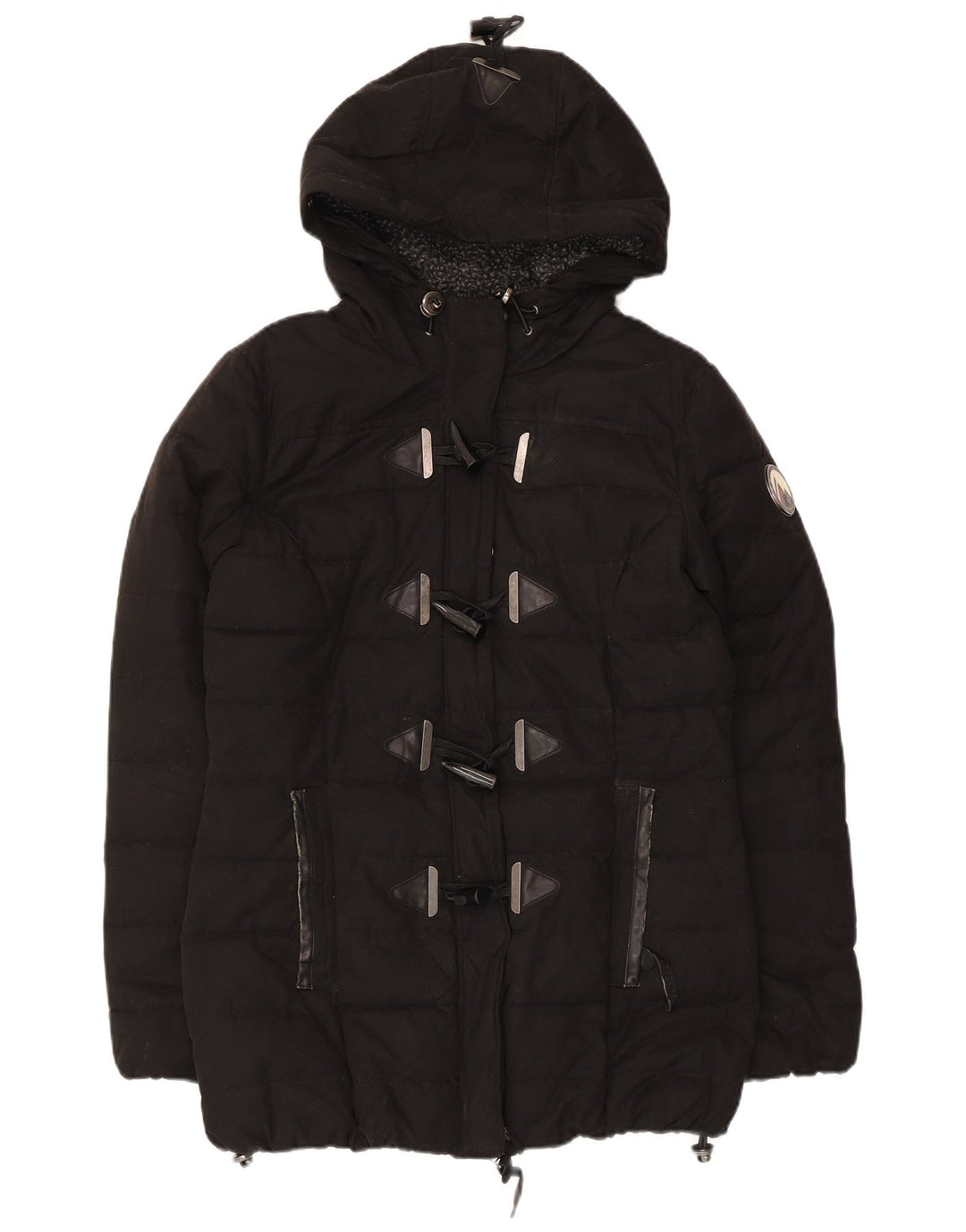 Superdry Polstret hættejakke til kvinder UK 12 Medium Sort Polyester