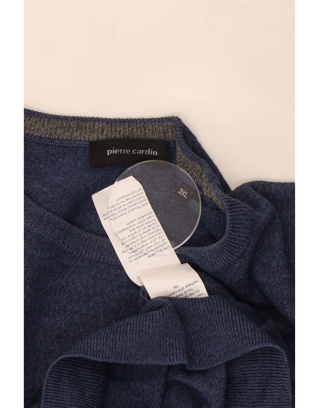 Pierre Cardin Herre rund hals sweater 3XL marineblå uld