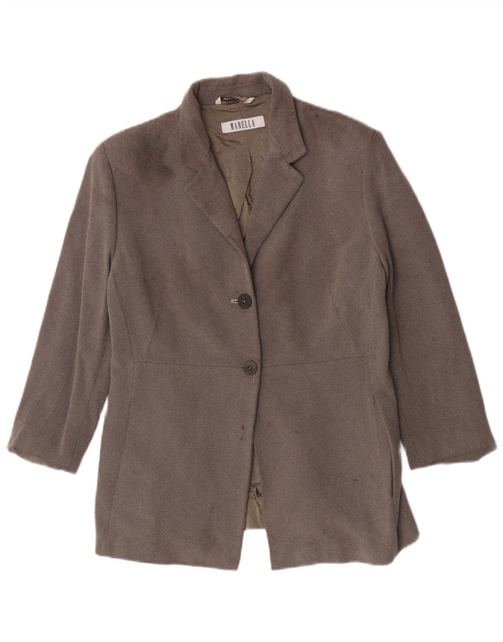 Marella Dame 2 Button Blazer Jacket UK 16 Large Grå Viscose