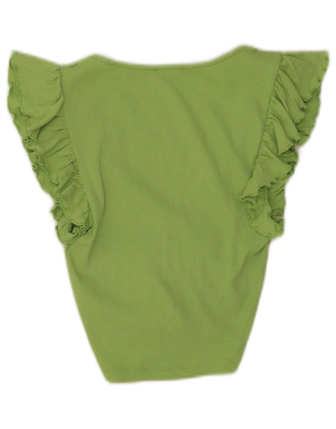 Zara Womens Crop Top UK 8 Lille grøn bomuld