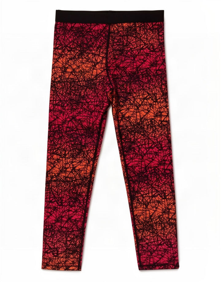 Champion kvinders abstrakt mønster Capri Leggings UK 16 Large Pink