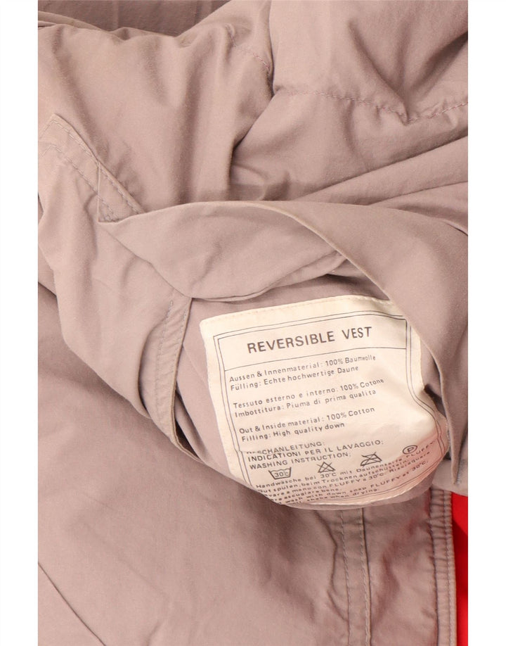 Vintage herre vendbar polstret Gilet UK 38 medium rød bomuld