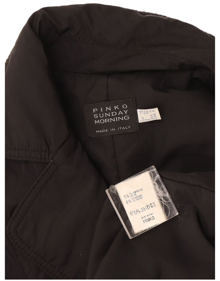 Pinko Dame 2-knaps blazerjakke UK 8 Lille sort polyamid