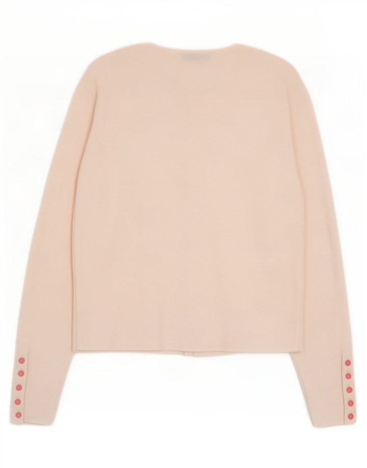 Zara Dame Cardigan Sweater UK 12 Medium Pink Nylon