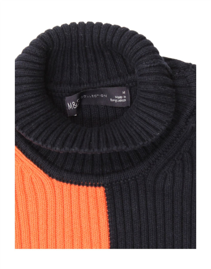 Marks & Spencer Dame Rullehals sweater UK 14 Medium Navy Blue