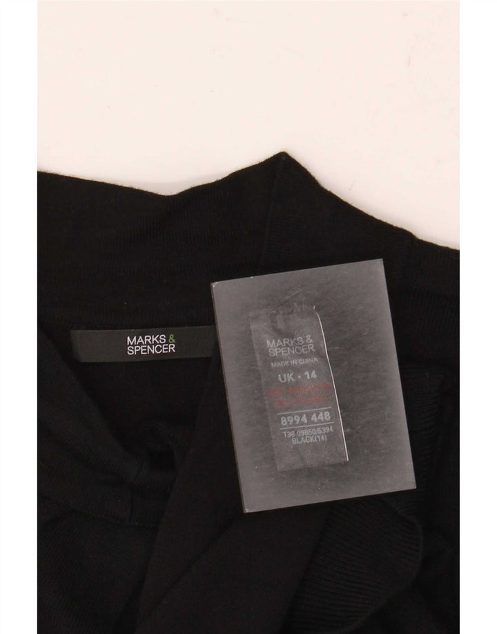 Marks & Spencer Dame Turtle Neck Jumper Sweater UK 14 Medium Black