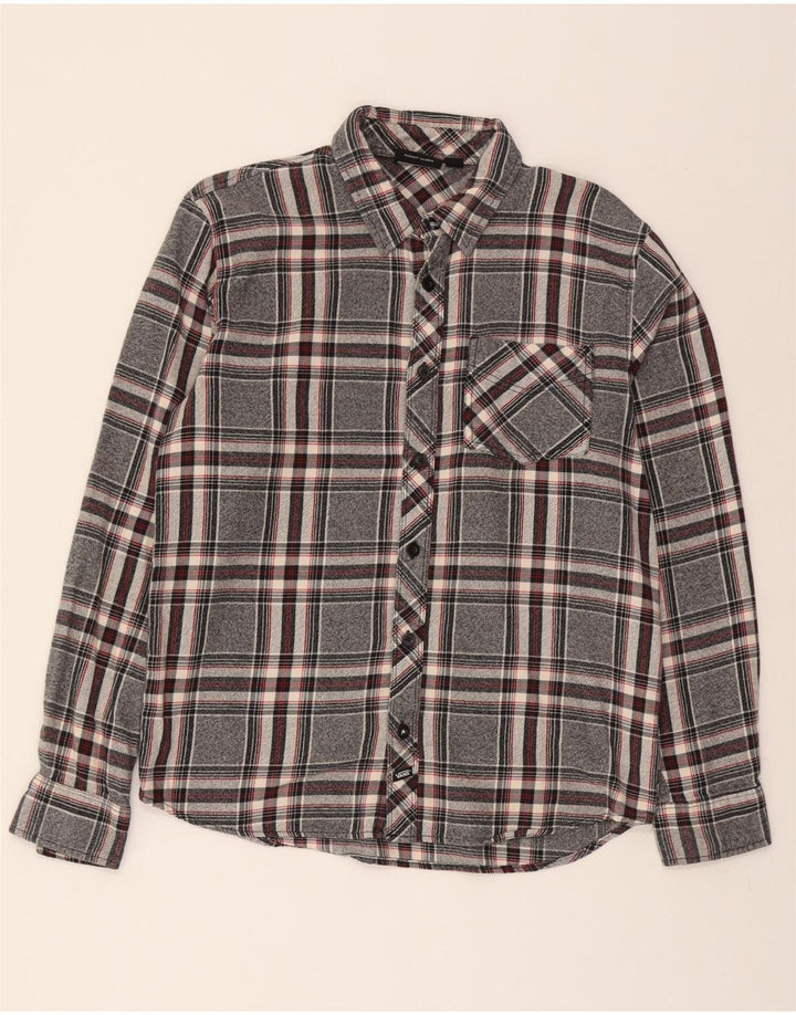 VANS Mens Flannel Shirt Medium Grey Check Cotton Vintage Vans and Second-Hand Vans from Messina Hembry 