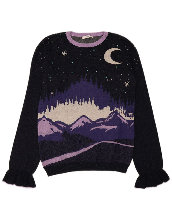 Marks & Spencer Girls Boat Neck Jumper Sweater 15-16 år Marineblå
