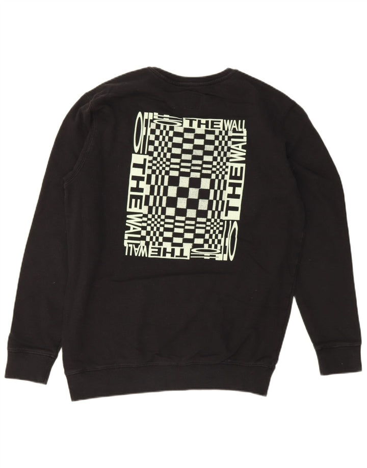 Vans Herre Grafisk Sweatshirt Jumper Stor Sort Bomuld