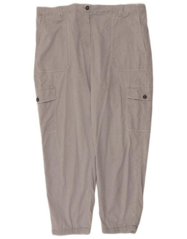Marks & Spencer Womens Joggers Cargo Trousers UK 20 2XL W40 L27 Grey