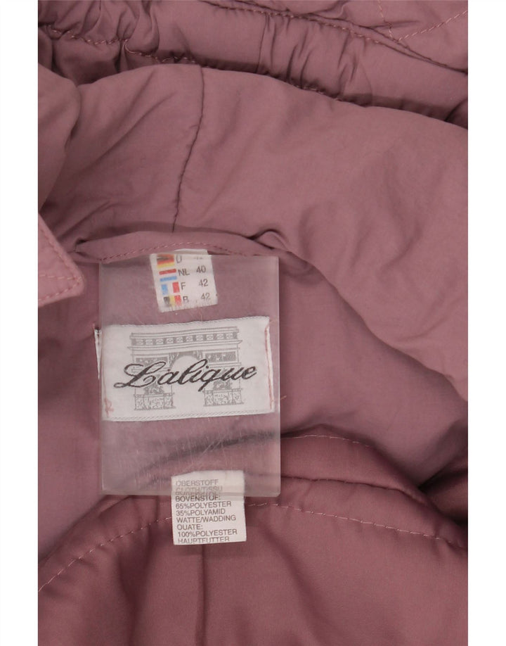 VINTAGE vindjakke med hætte til kvinder EU 42 Stor lilla polyester