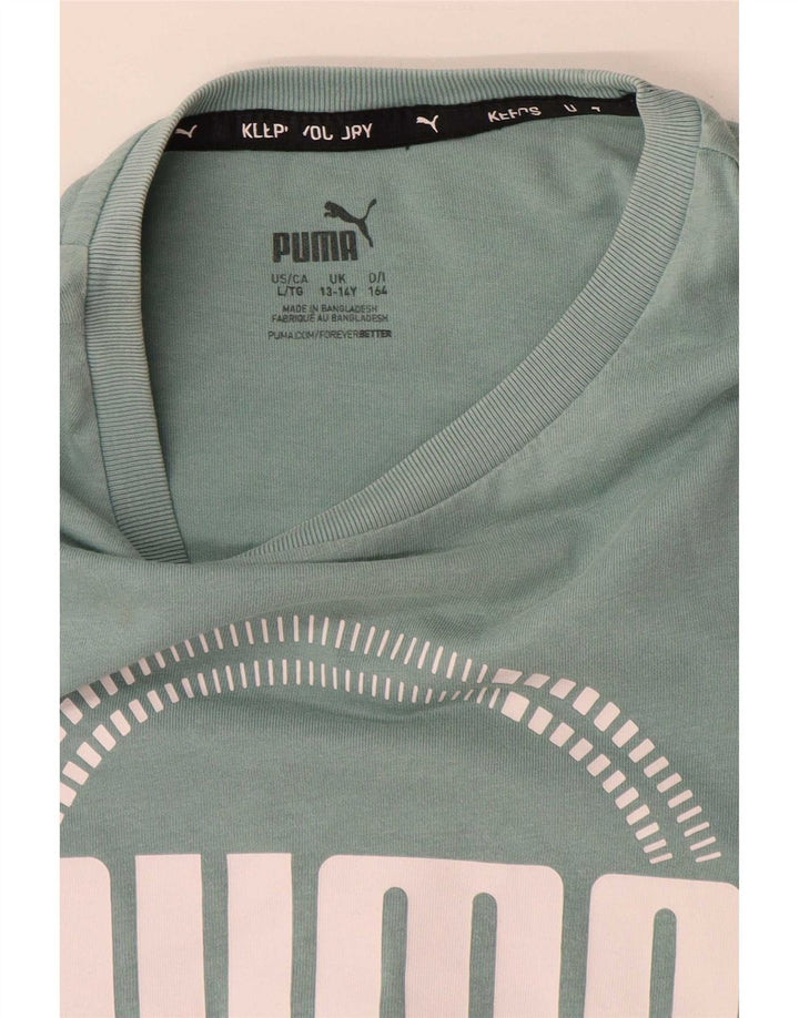 Puma Boys Grafisk T-Shirt Top 13-14 år Grøn
