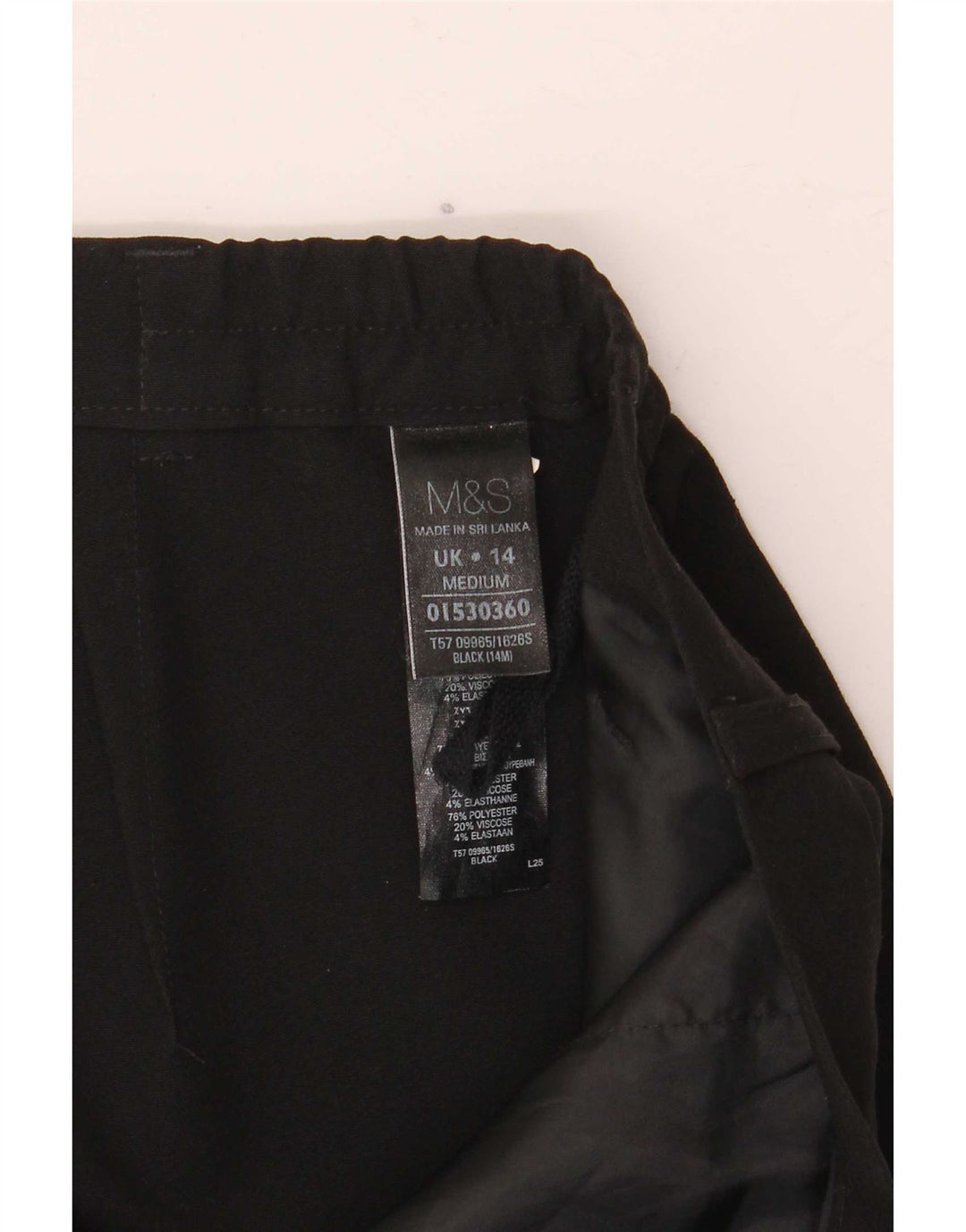 Marks & Spencer Lige jakkesæt til kvinder bukser UK 14 Medium W34 L30 Sort
