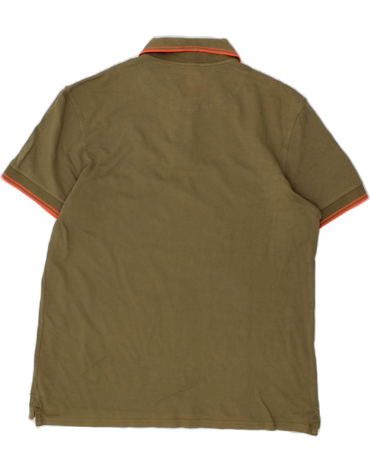 REFRIGUE Mens Slim Polo Shirt 2XL Khaki Cotton Vintage Refrigue and Second-Hand Refrigue from Messina Hembry 