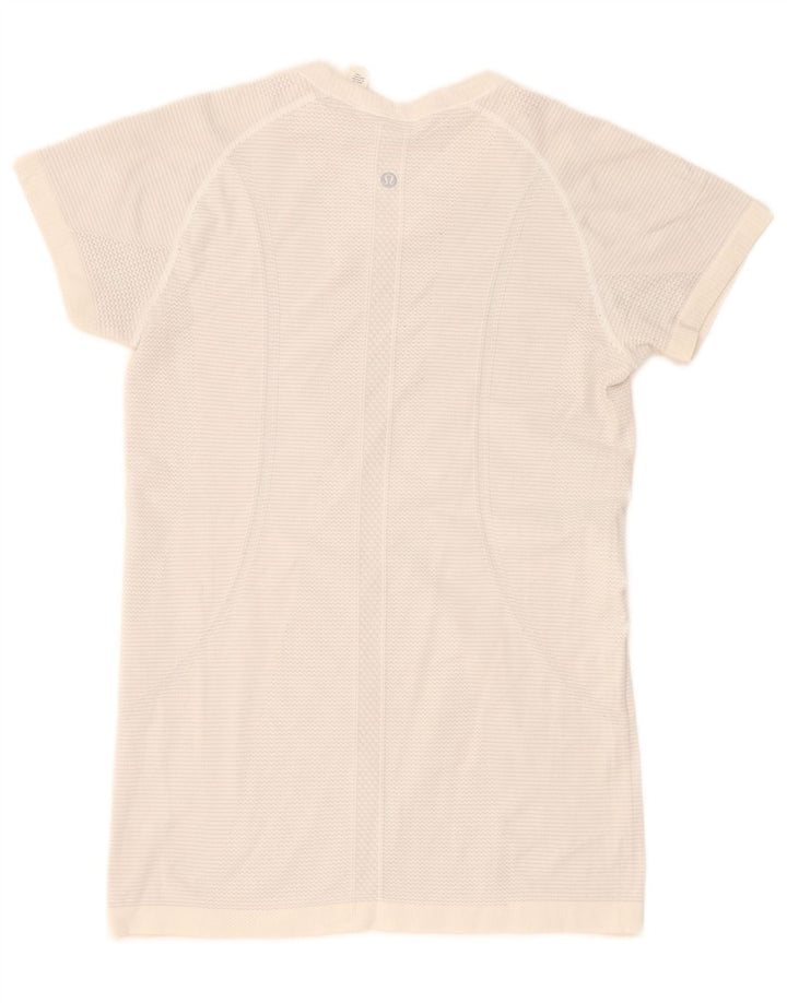 Lululemon Dame T-Shirt Top US 10 Stor Hvid Nylon