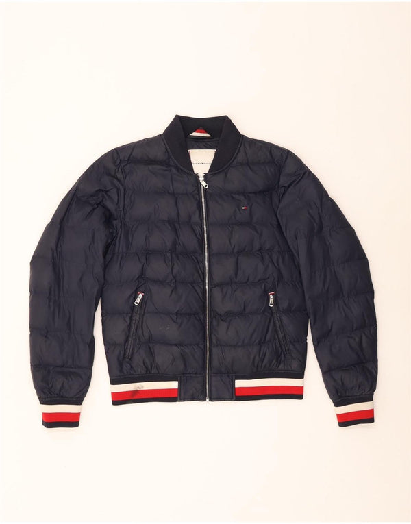 Tommy Hilfiger Herre Bomber Polstret Jakke UK 34 XS Navy Blue Colourblock