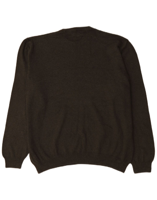 Marks & Spencer Mens Crew Neck Jumper Sweater 3XL Khaki Cotton