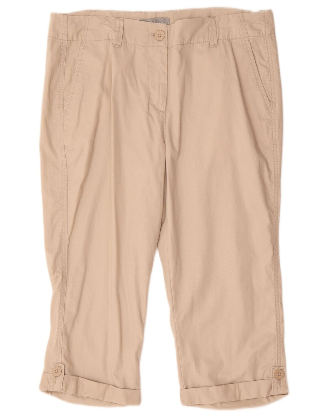 Marks & Spencer Bermuda Shorts til kvinder UK 12 Medium W32 Beige Bomuld