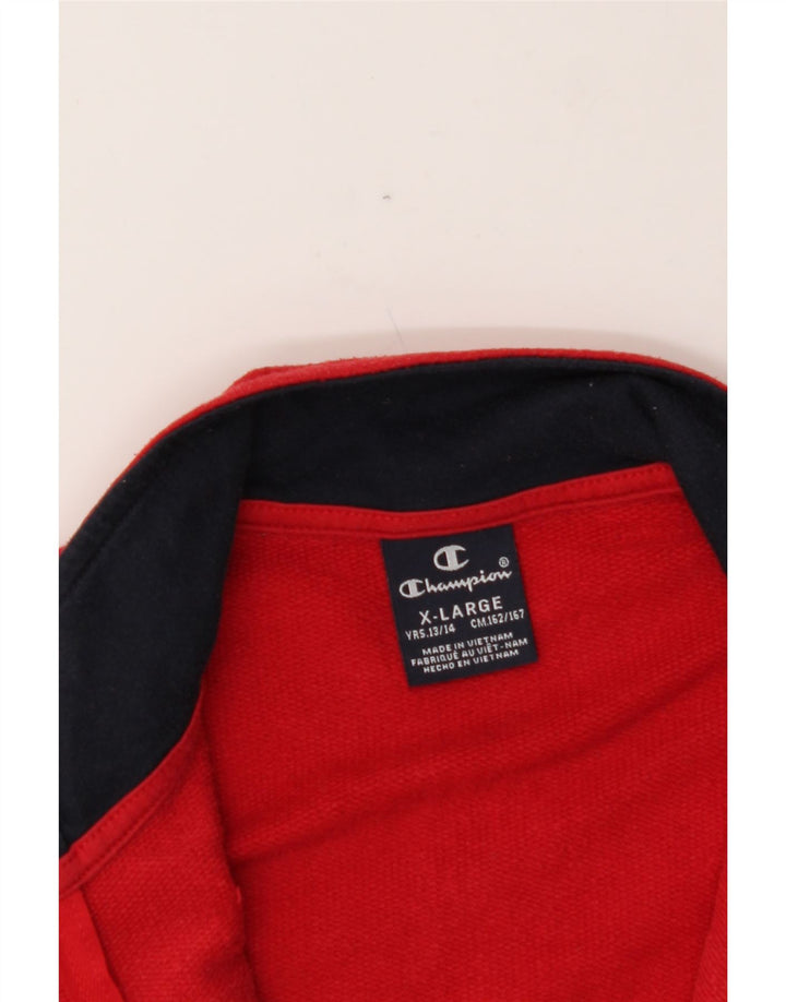 CHAMPION Boys Graphic Tracksuit Top Jacket 13-14 Years XL Red Vintage Champion and Second-Hand Champion from Messina Hembry 