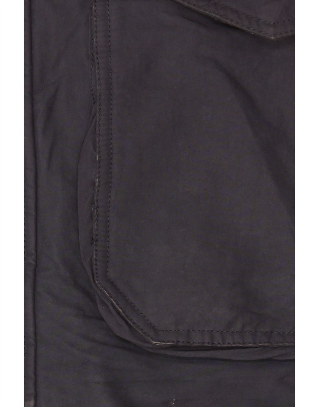 Zara Herre hættepolstret frakke UK 38 Medium Navy Blue Polyester