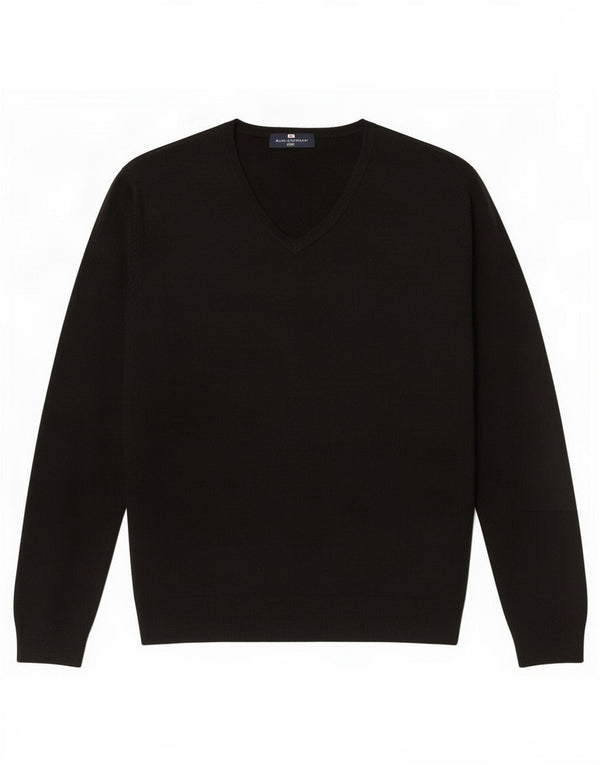 Marks & Spencer Herre Blue Harbor V-hals sweater Stor sort akryl
