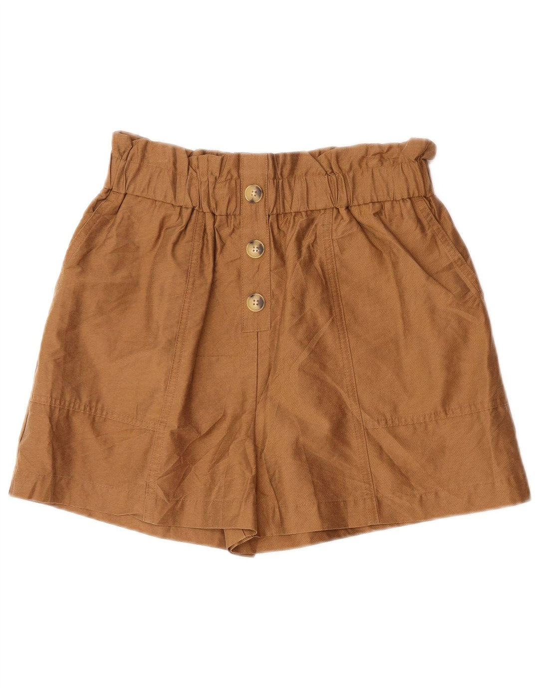 Zara Dame Højtalje Casual Shorts Medium W28 Brun Lyocell
