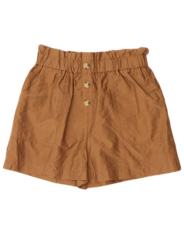 Zara Dame Højtalje Casual Shorts Medium W28 Brun Lyocell