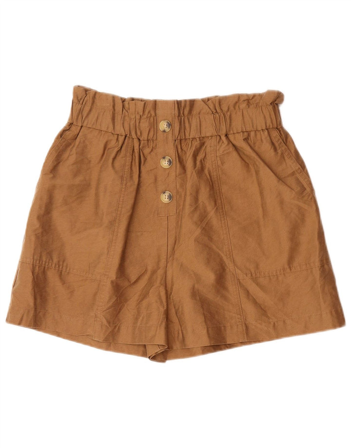 Zara Dame Højtalje Casual Shorts Medium W28 Brun Lyocell