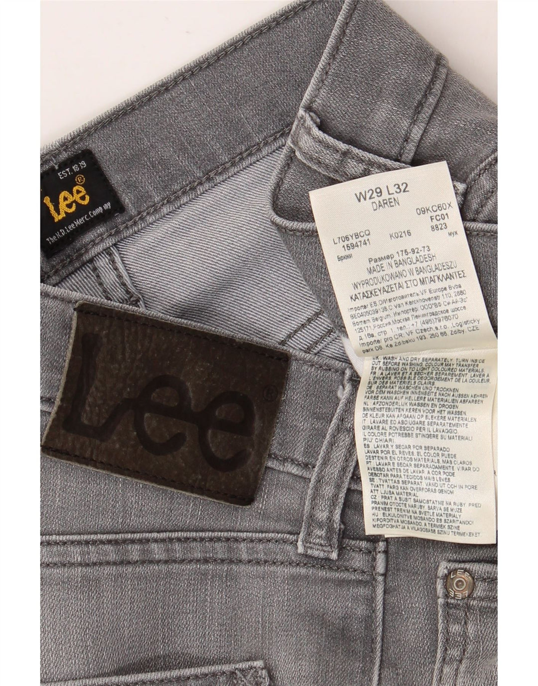 LEE Dame Daren Slim Jeans W29 L28 Grå Bomuld