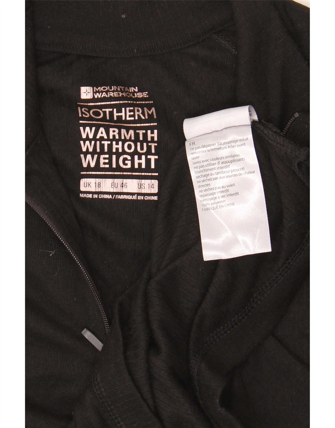 Mountain Warehouse Womens Zip Neck Pullover Træningsdragt Top UK 18 XL Sort