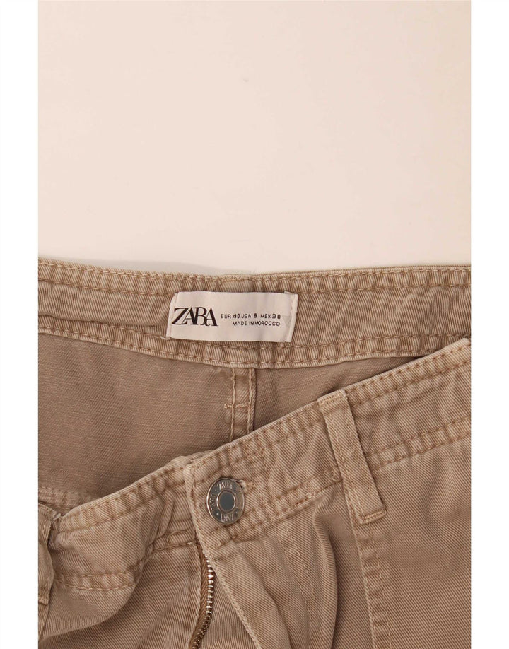 Zara Dame Straight Cargo Bukser EU 40 Medium W30 L31 Beige