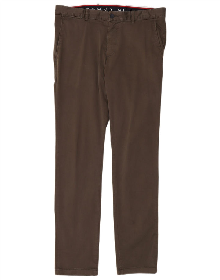 TOMMY HILFIGER Slim Chino-bukser til mænd W34 L34 Grå bomuld