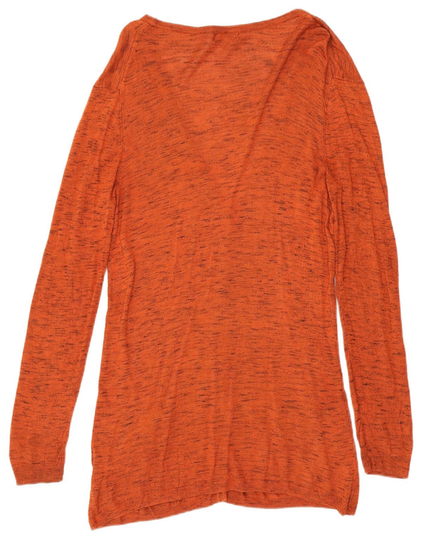 Hobbs Dame Longline Cardigan Sweater UK 12 Medium Brown Flecked Viscose