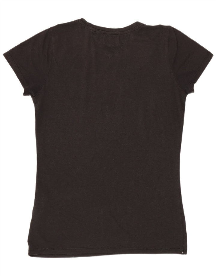 Tommy Hilfiger Dame Grafisk T-Shirt Top UK 12 Medium Sort