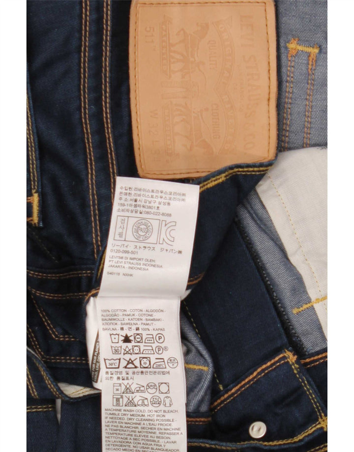 Levi's Herre 511 Slim Jeans W32 L34 Marineblå Bomuld