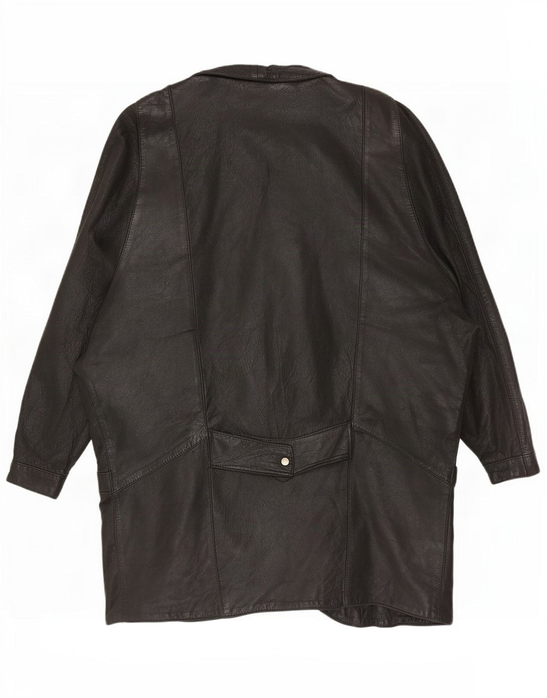 Vintage kvinders oversize læderfrakke UK 12 Medium Black
