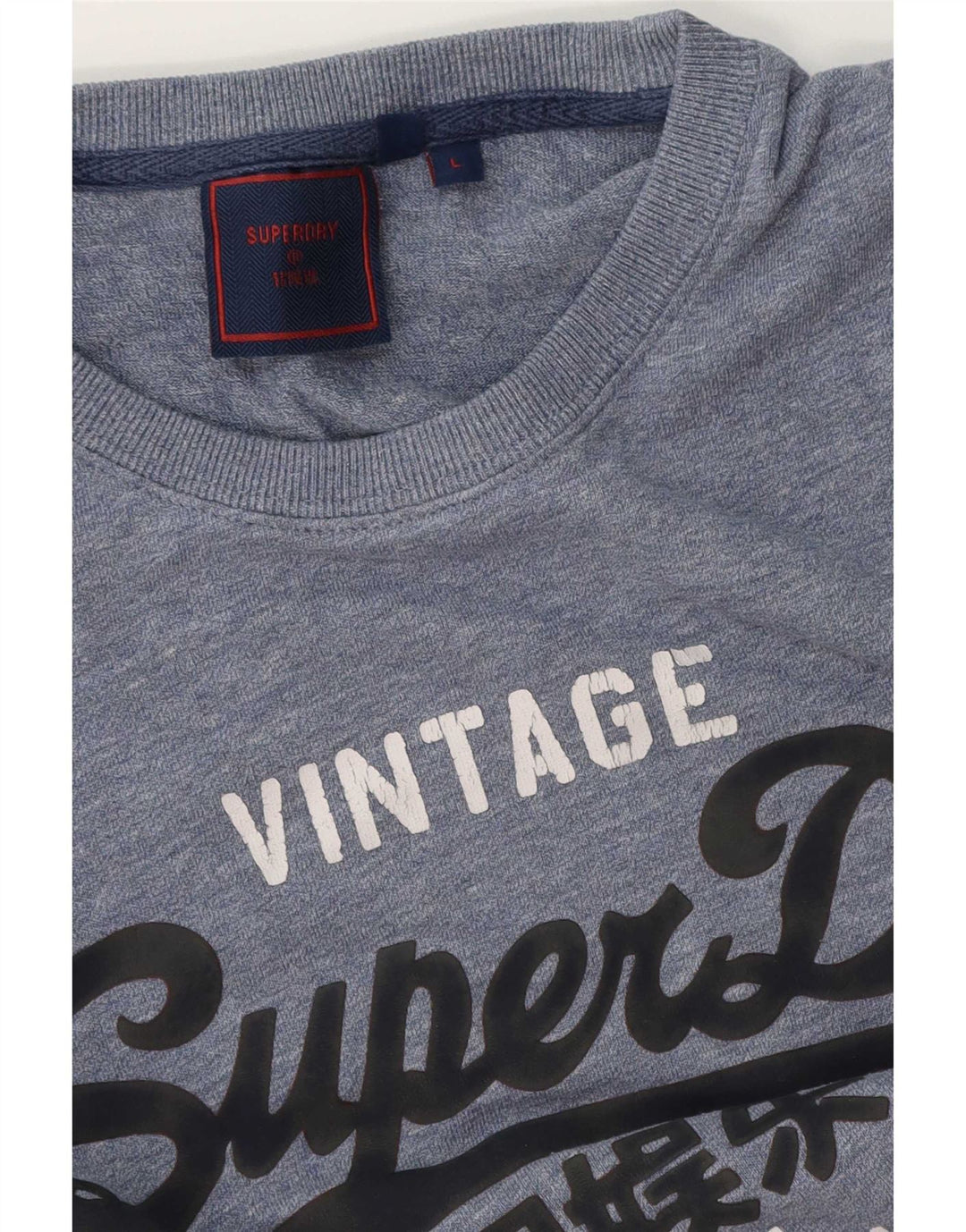 Superdry Grafisk T-shirt top til mænd, stor blå bomuld