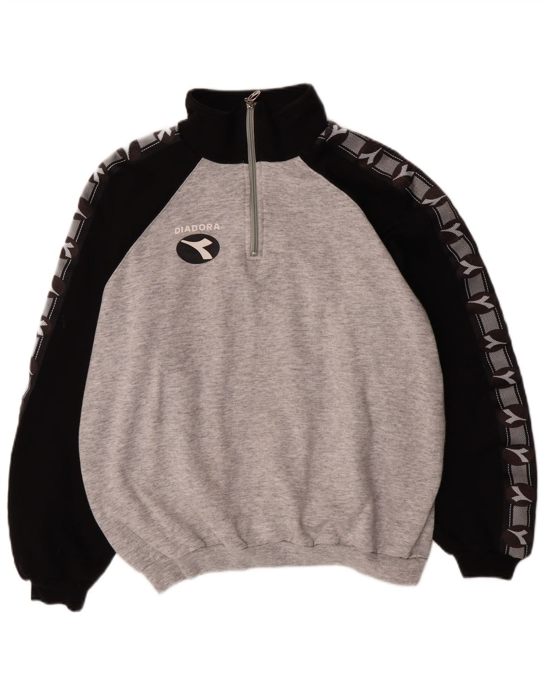 Diadora Herre lynlås-sweatshirt Jumper Stor grå Colourblock Bomuld