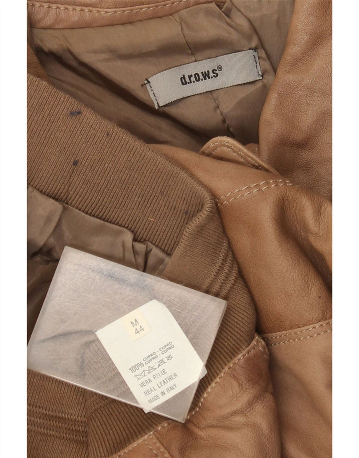 Vintage læderjakke til kvinder IT 44 Medium Beige Læder