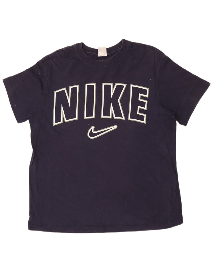 Nike grafisk t-shirt til mænd, medium marineblå bomuld
