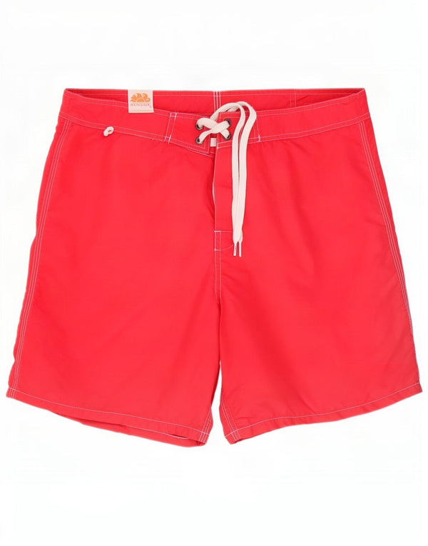Sundek Mens Swimming Shorts Medium Red Nylon
