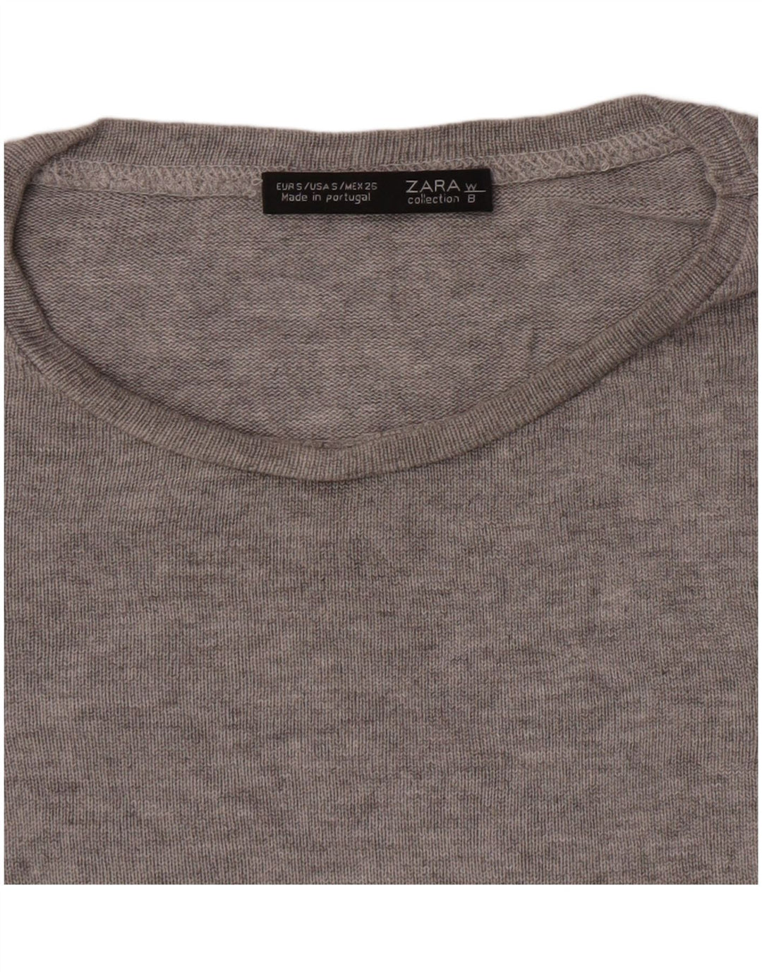 Zara Dame Oversized Top Langærmet UK 10 Lille Grå
