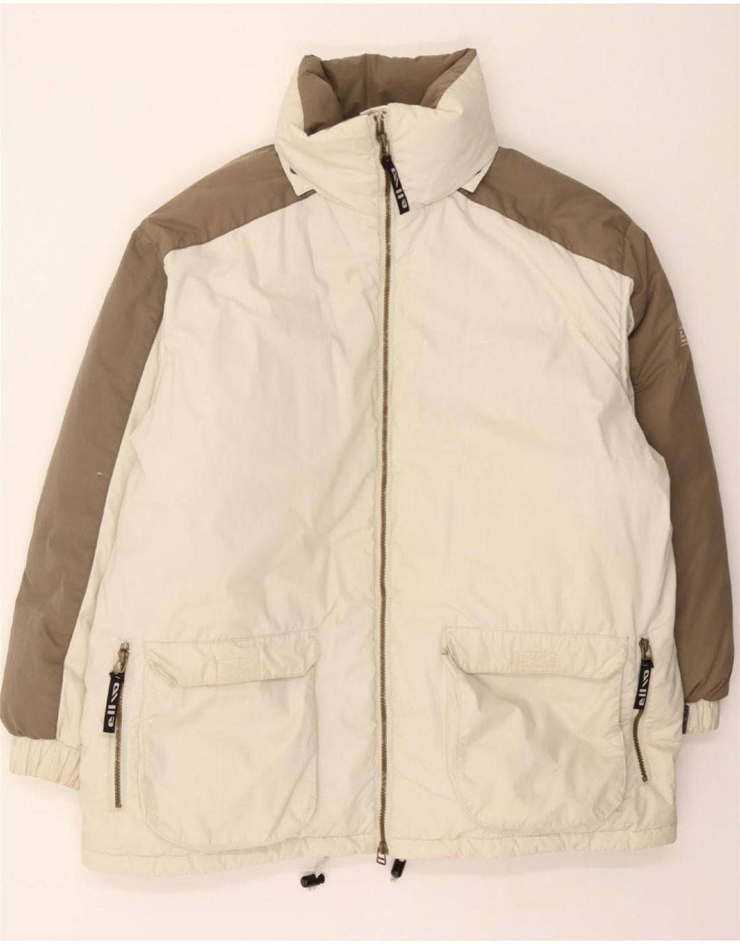 ELHO Womens Padded Jacket UK 20 2XL White Colourblock Cotton Vintage Elho and Second-Hand Elho from Messina Hembry 