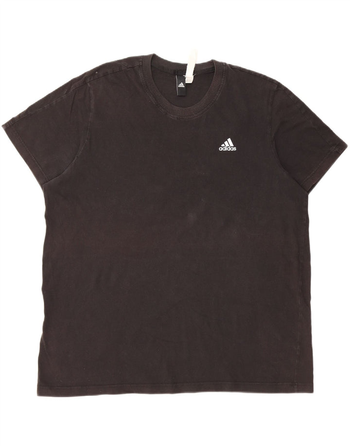 ADIDAS Herre T-Shirt Top 2XL Sort Bomuld